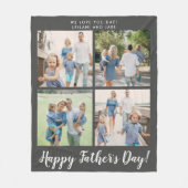 Happy Vaderdag Photo Collage Grey Fleece Deken (Voorkant)
