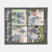 Happy Vaderdag Photo Collage Grey Fleece Deken (Voorkant (Horizontaal))