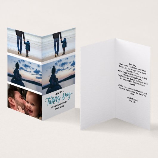 Happy Vaderdag Photo Collage Kaart (Binnen en buitenkant)