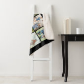 Happy Vaderdag Photo Collage Message Black Sherpa Deken (In situ)