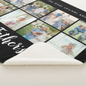 Happy Vaderdag Photo Collage Message Black Sherpa Deken (3/4)