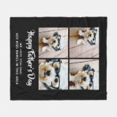 Happy Vaderdag Photo Collage voor vader - zwart Fleece Deken (Voorkant (Horizontaal))