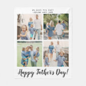 Happy Vaderdag Photo Collage White Fleece Deken (Voorkant)