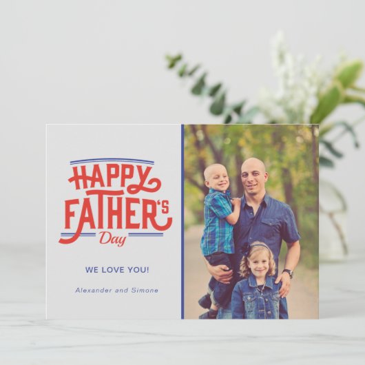 Happy Vaderdag Photo Dad Feestdagenkaart (Staand voorkant)