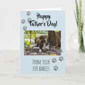 Happy Vaderdag Photo Dog Cat Pet Fur Babies Kaart (Voorkant)