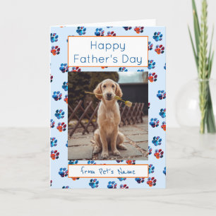 Happy Vaderdag Photo Dog Cat Pet Paw Prins Kaart