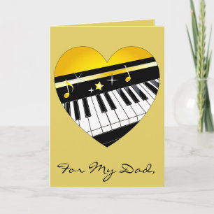 Happy Vaderdag Piano en Music Kaart