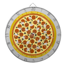 Happy Vaderdag Pizza met Toppings & Message Dartbord