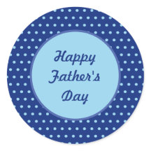 Happy Vaderdag Polka Dot Round Stickers (marine)
