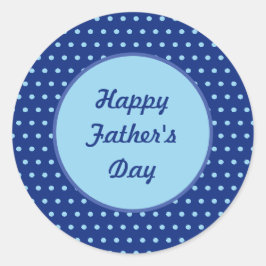 Happy Vaderdag Polka Dot Round Stickers (marine)