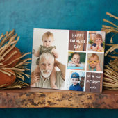 Happy Vaderdag Poppy 5 foto collage hout Fotoplaat (Zijkant)