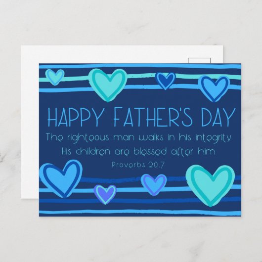 Happy Vaderdag Proverb 20:7 Briefkaart (Voorkant / Achterkant)