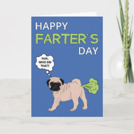 Happy Vaderdag Pug Dog Farter Joke Kaart