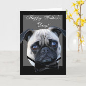 Happy Vaderdag Pug wenskaart Kaart (Gele Bloem)