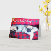 Happy Vaderdag pugs wenskaart Kaart (Gele Bloem)