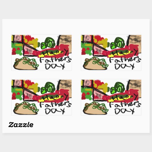 Happy Vaderdag Rechthoekige Sticker (Vel)