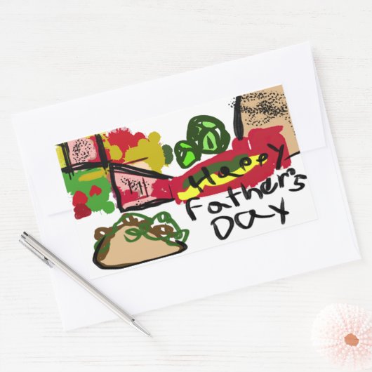Happy Vaderdag Rechthoekige Sticker (Envelop)