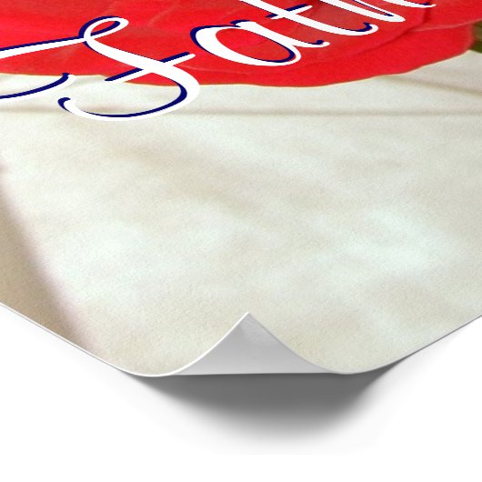 Happy Vaderdag Red Rose Poster (Hoek)