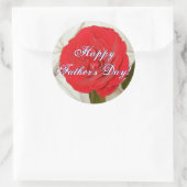 Happy Vaderdag Red Rose Ronde Sticker (Tas)