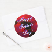 Happy Vaderdag Red Roses Ronde Sticker (Envelop)