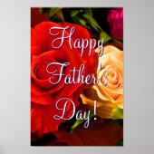 Happy Vaderdag Red Yellow Roses Poster (Voorkant)