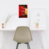 Happy Vaderdag Red Yellow Roses Poster