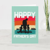 Happy Vaderdag – Retro Silhouette Celebration Kaart (Voorkant)
