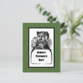 Happy Vaderdag  Retro Tekening Briefkaart (Staand voorkant)