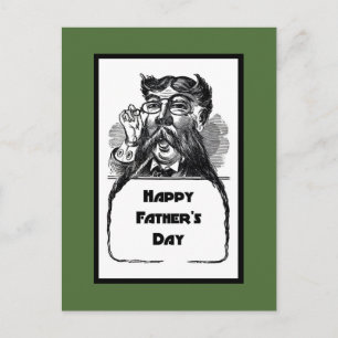Happy Vaderdag Retro Tekening Briefkaart