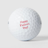 Happy Vaderdag rode tekst Golfballen (Voorkant)