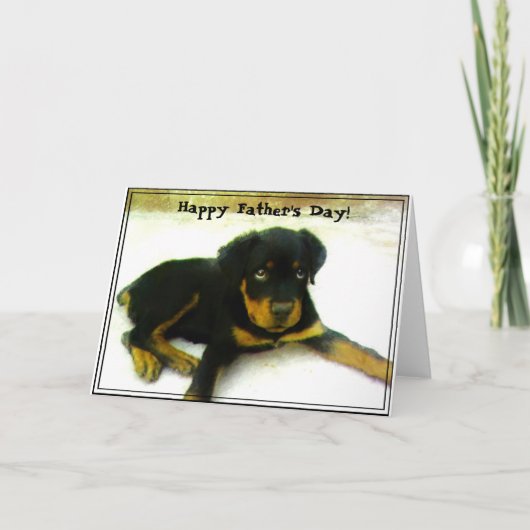 Happy Vaderdag Rottweiler puppy wenskaart Kaart (Voorkant)