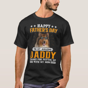 Happy Vaderdag Rough Collie Dog Dad for Men T-shirt