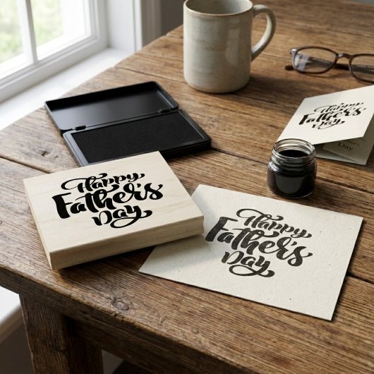 Happy Vaderdag Rubber Stamp Rubberstempel