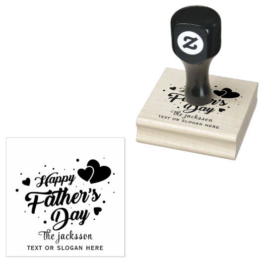 Happy Vaderdag Rubberstempel (Gestempeld)