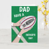 Happy Vaderdag Rugby Sport Pap Kaart (Gele Bloem)