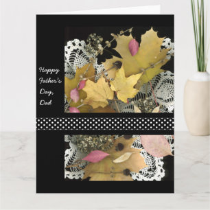 Happy Vaderdag Rustic Leaves Kaart