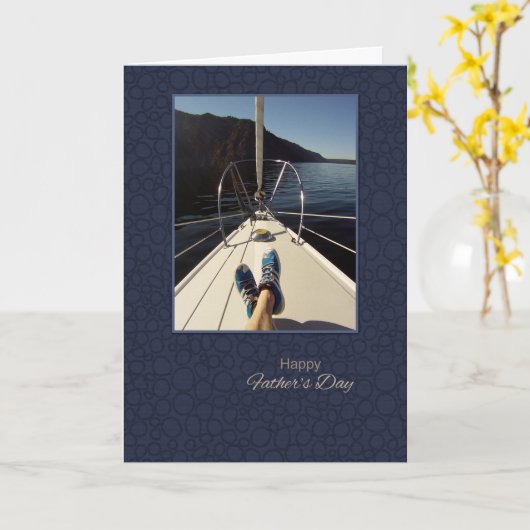 Happy Vaderdag Sailing Kaart (Gele Bloem)