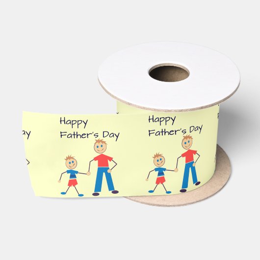 Happy Vaderdag Satijnen Lint (Spoel)