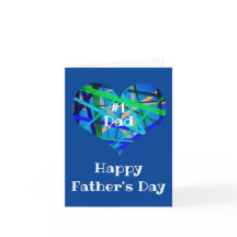 Happy Vaderdag-schaduw van Blue Heart Kaart