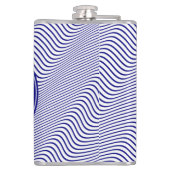 Happy Vaderdag Schooner op Navy Waves Heupfles (Achterkant)