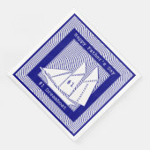 Happy Vaderdag Schooner op Navy Waves Servet (Hoek)