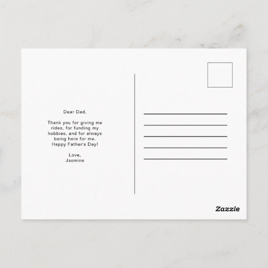 Happy Vaderdag Script Foto Modern Eenvoudig Briefkaart (Achterkant)