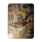 Happy Vaderdag Script Foto Modern Eenvoudig Magneet (Verticaal)