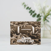 Happy Vaderdag Sepia Football Briefkaart (Staand voorkant)