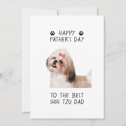 Happy Vaderdag Shih Tzu Dad Custom Foto Kaart (Voorkant)