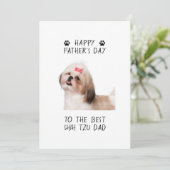 Happy Vaderdag Shih Tzu Dad Custom Foto Kaart (Staand voorkant)