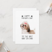 Happy Vaderdag Shih Tzu Dad Custom Foto Kaart (Voorkant / Achterkant in situ)