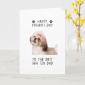 Happy Vaderdag Shih Tzu Dad Fotokaart Kaart (Gele Bloem)
