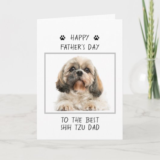 Happy Vaderdag Shih Tzu Papa Foto Grappig Kaart (Voorkant)