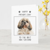 Happy Vaderdag Shih Tzu Papa Foto Grappig Kaart (Gele Bloem)